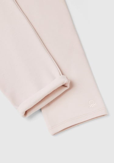  Kız Çocuk Toz Pembe Benetton Logo Detaylı Tayt