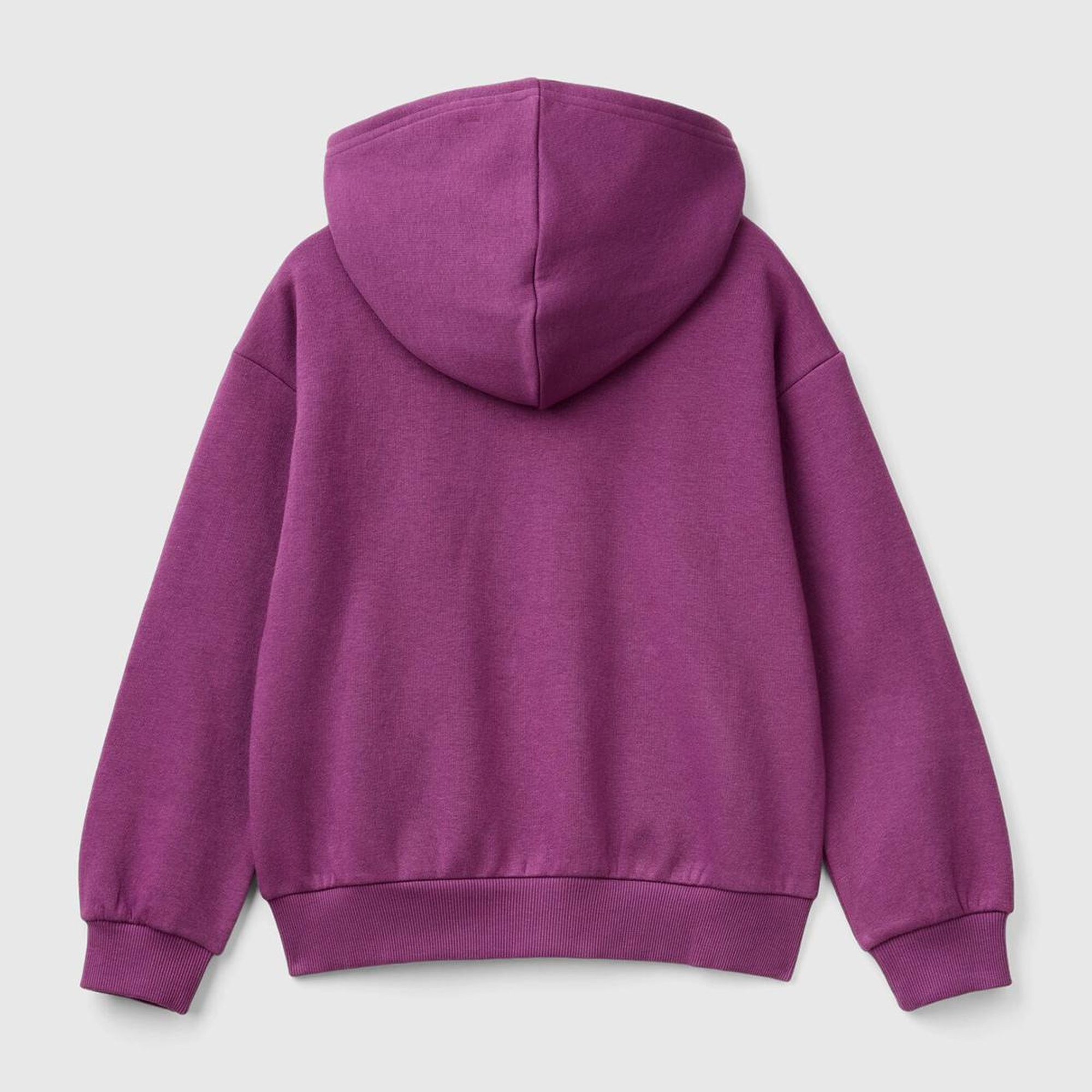 Kız Çocuk Mor Pamuk Karışımlı Payet Logolu Kapşonlu Sweatshirt