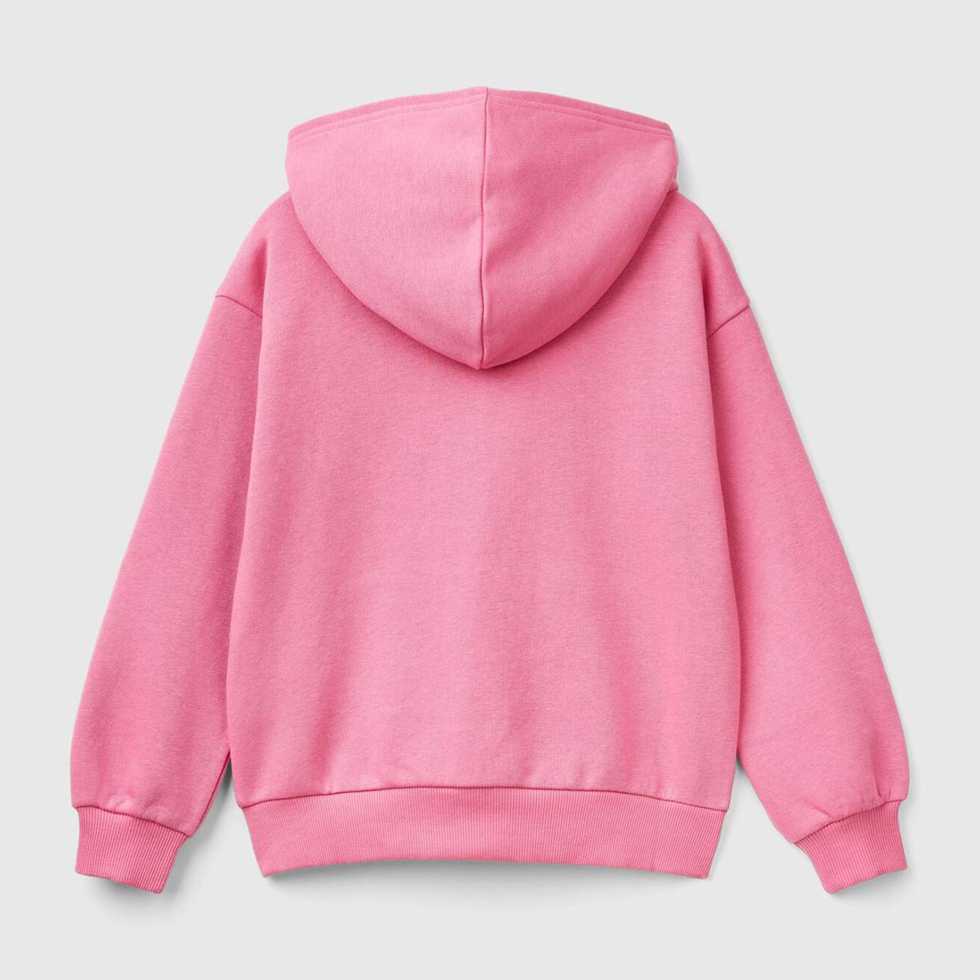 Kız Çocuk Pembe Pamuk Karışımlı Payet Logolu Kapşonlu Sweatshirt