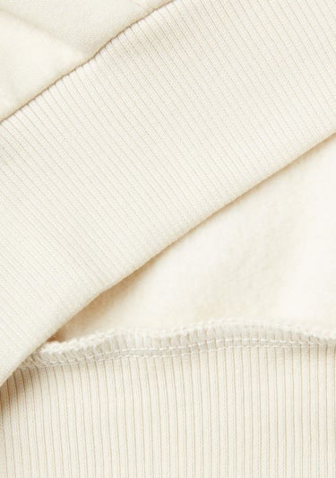  Kız Çocuk Ekru Pamuk Karışımlı Payet Logolu Kapşonlu Sweatshirt