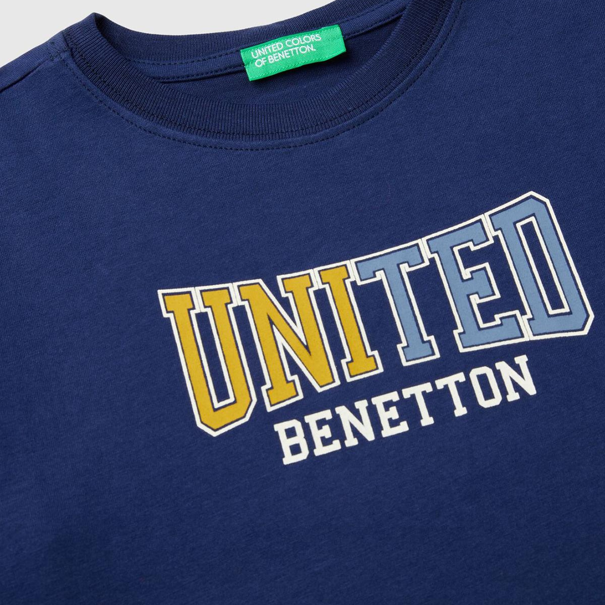 Erkek Çocuk Lacivert Önü Çok Renkli Logo Baskılı Uzun Kollu T-Shirt