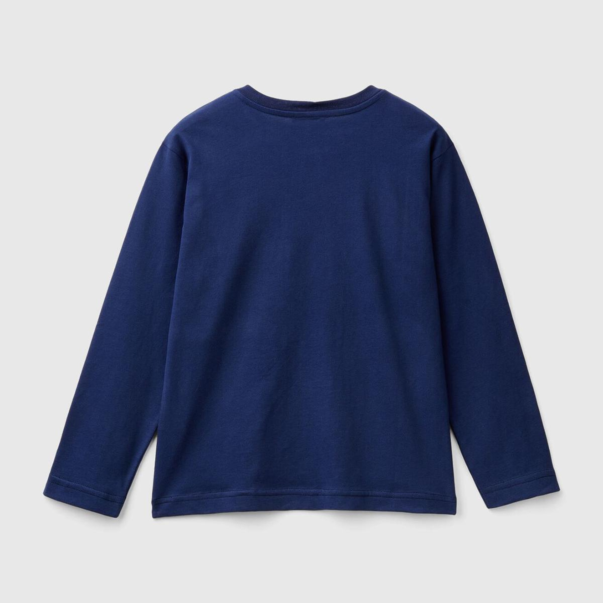 Erkek Çocuk Lacivert Önü Çok Renkli Logo Baskılı Uzun Kollu T-Shirt