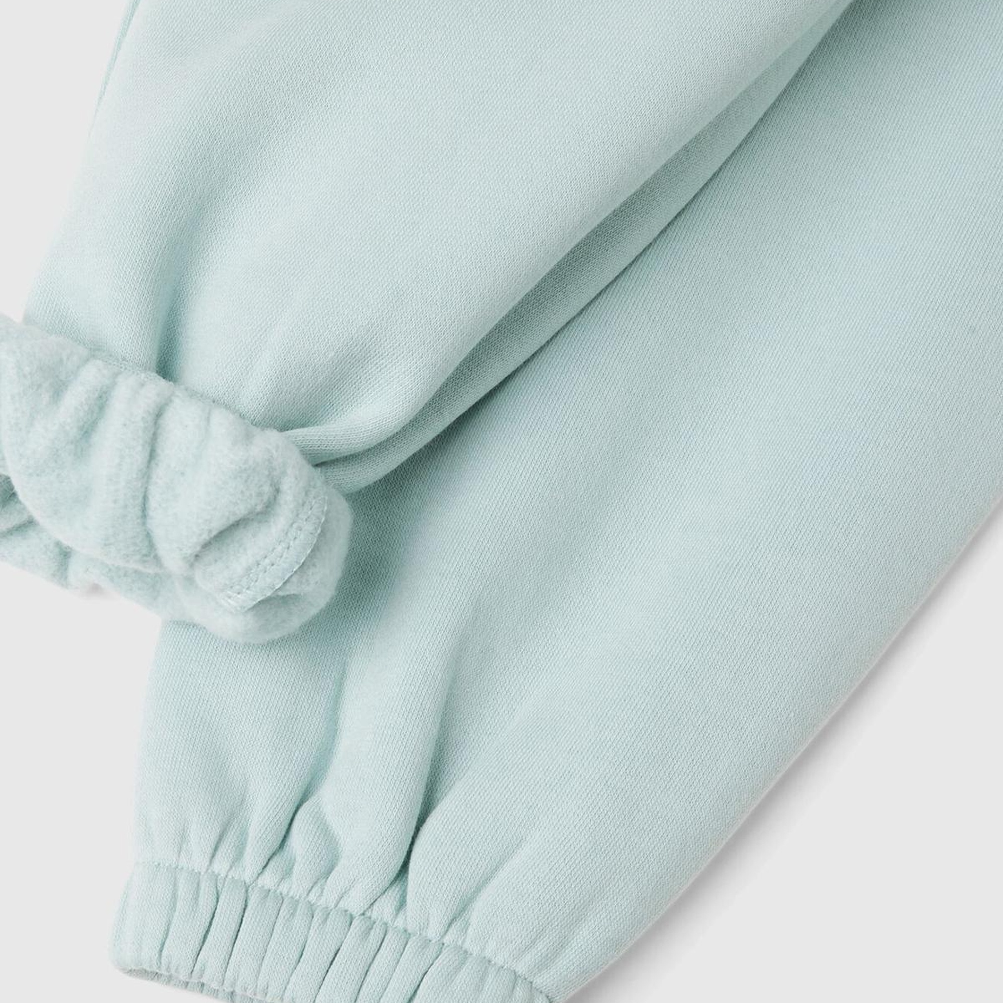 Kız Çocuk Su Yeşili Arkası Logo Detaylı Beli Paçası Lastikli Büzgü İpli Eşofman Altı