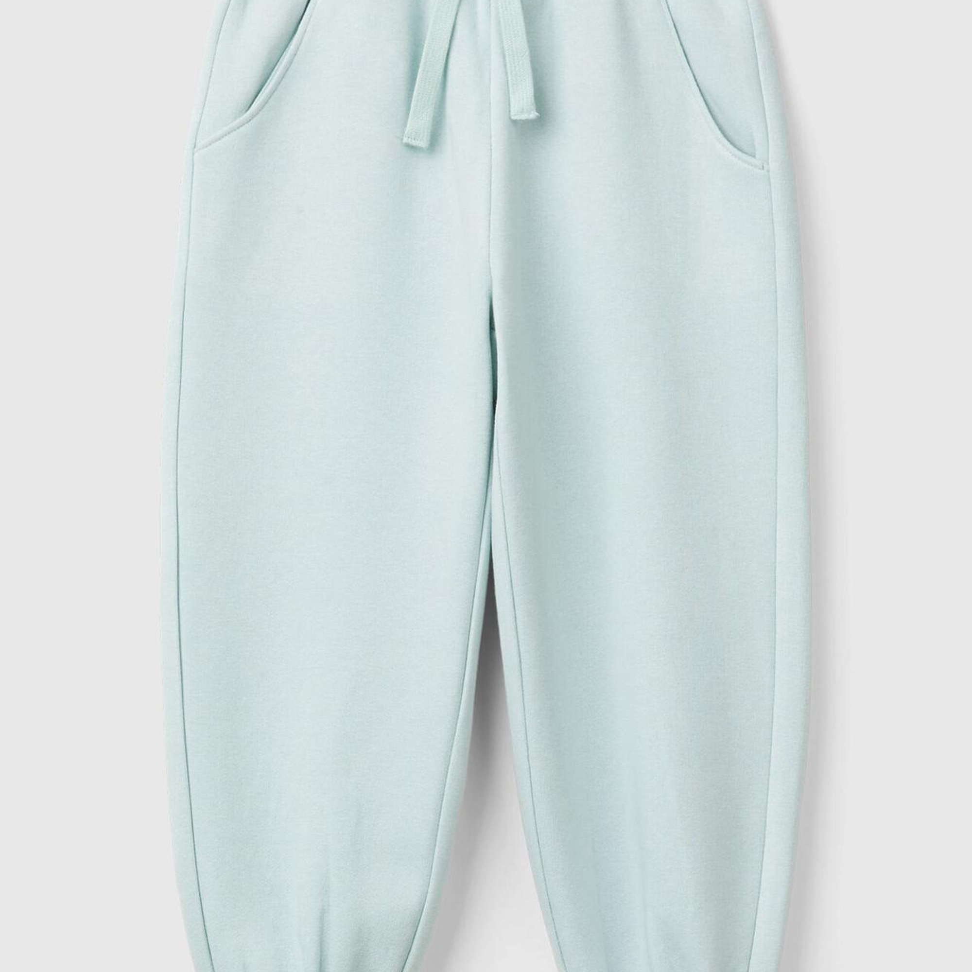 Kız Çocuk Su Yeşili Arkası Logo Detaylı Beli Paçası Lastikli Büzgü İpli Eşofman Altı