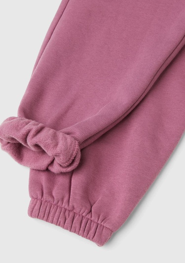  Kız Çocuk Gül Kurusu Arkası Logo Detaylı Beli Paçası Lastikli Büzgü İpli Eşofman Altı