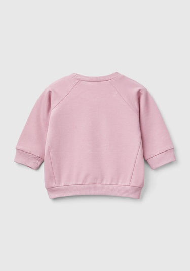  Bebek Gül Kurusu Önü Hayvan Motifli Bisiklet Yaka Reglan Kol Sweatshirt