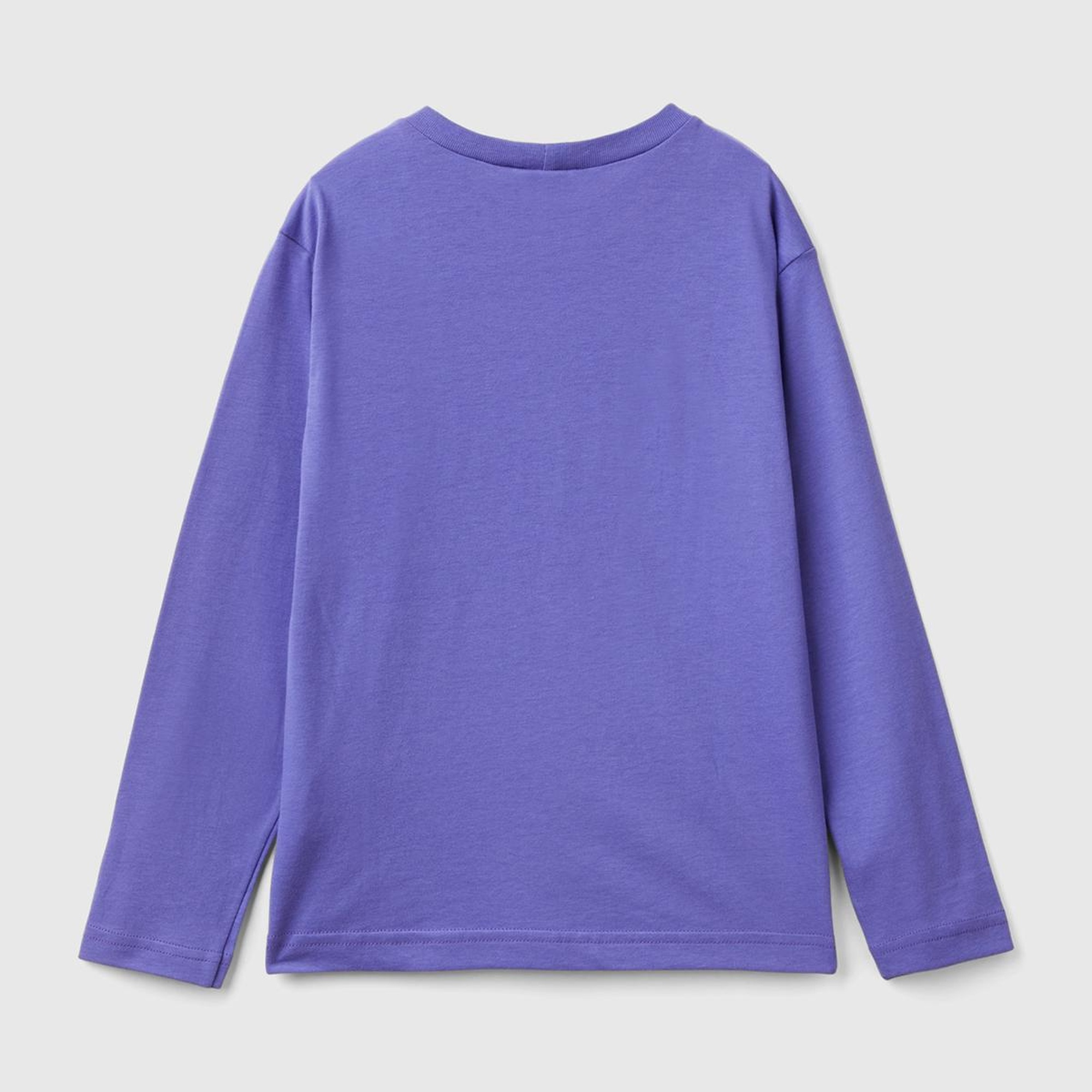 Erkek Çocuk Mor Önü Baskılı Uzun Kollu T-Shirt