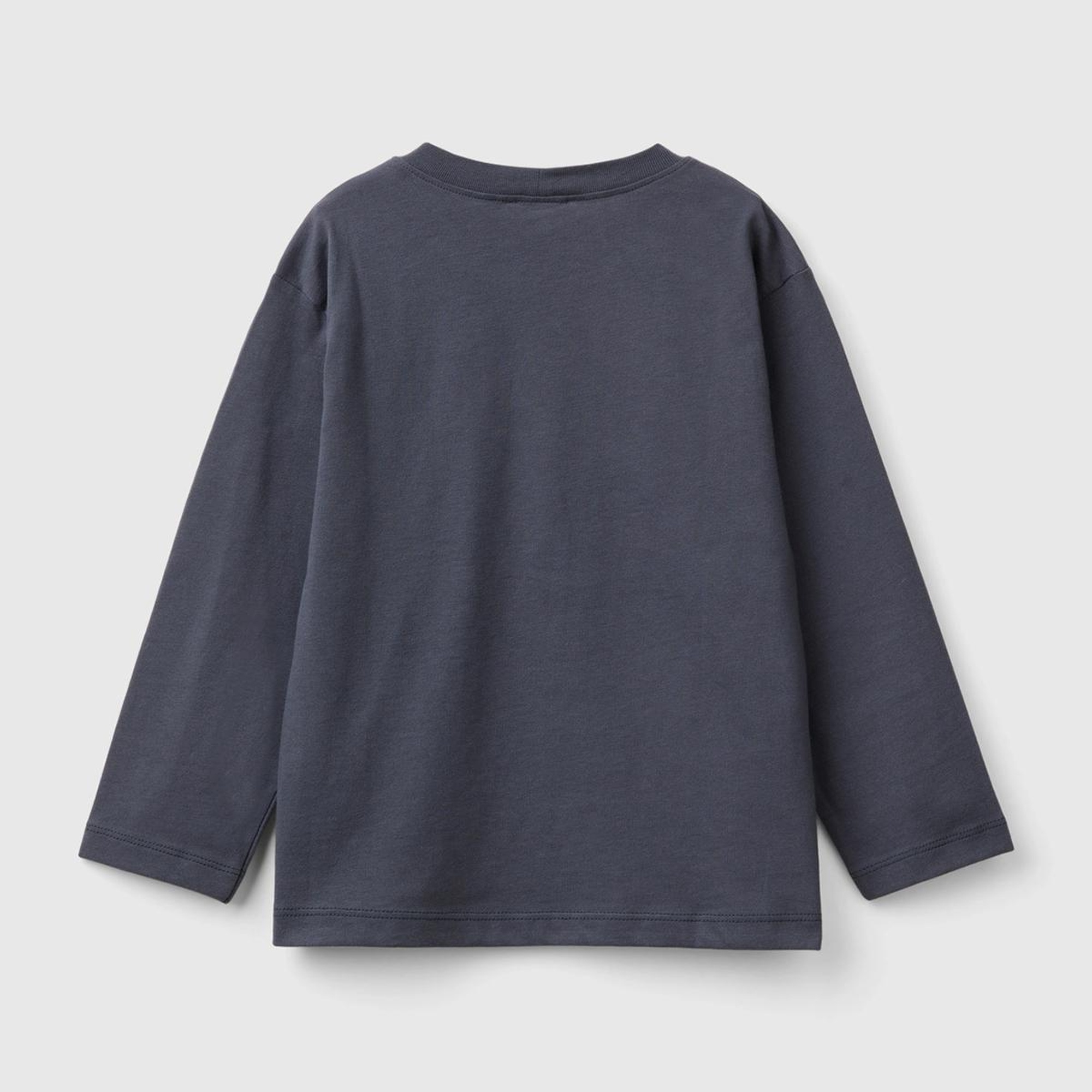 Erkek Çocuk Antrasit Baskılı Bisiklet Yaka Uzun Kollu T-Shirt