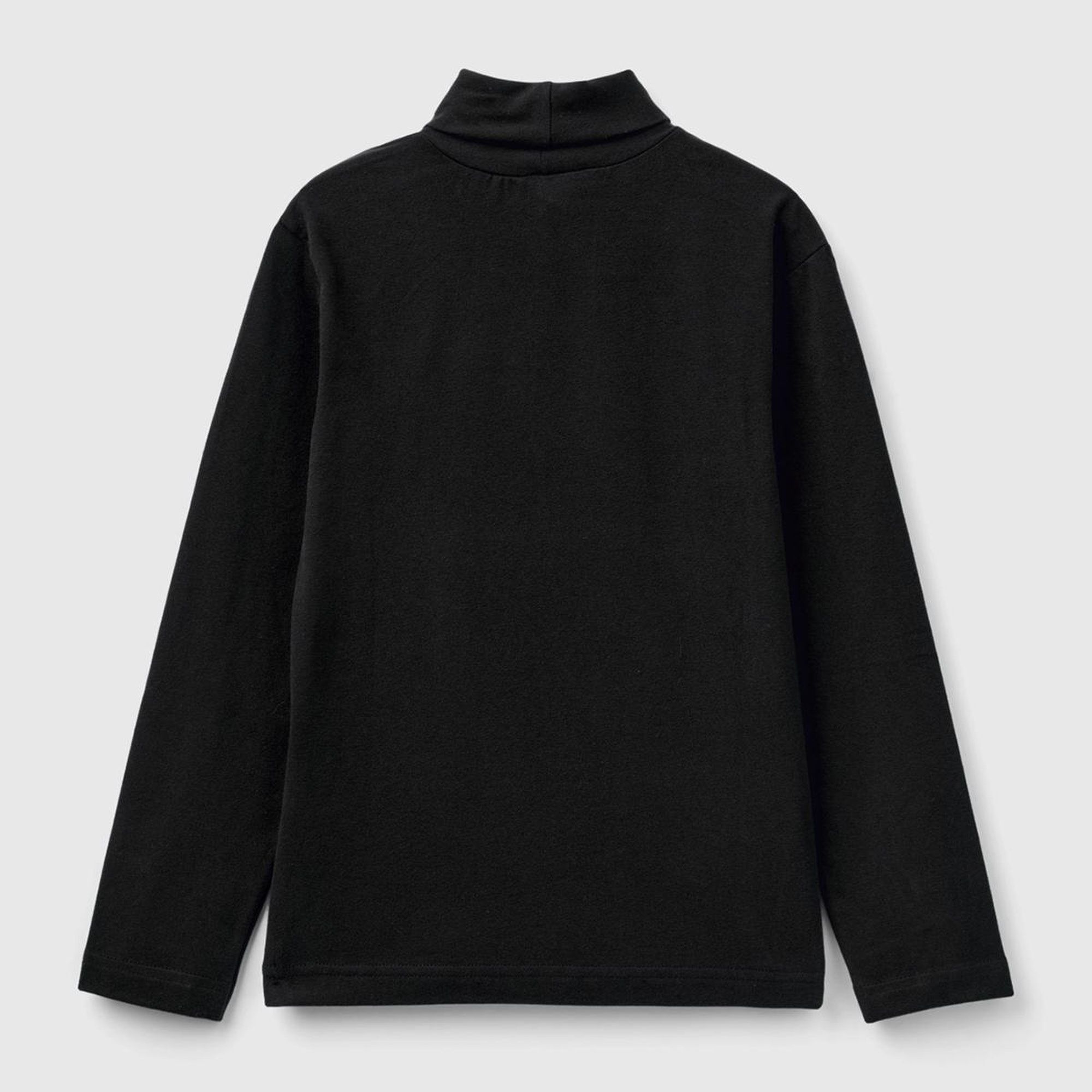 Erkek Çocuk Siyah Balıkçı Yaka Basic T-Shirt