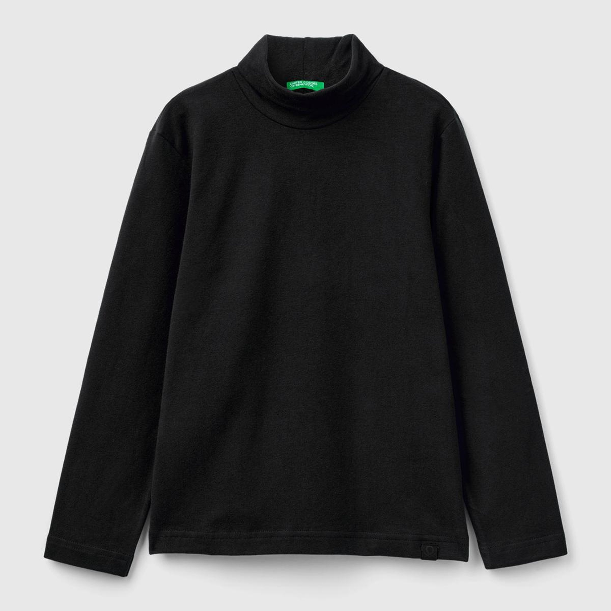 Erkek Çocuk Siyah Balıkçı Yaka Basic T-Shirt