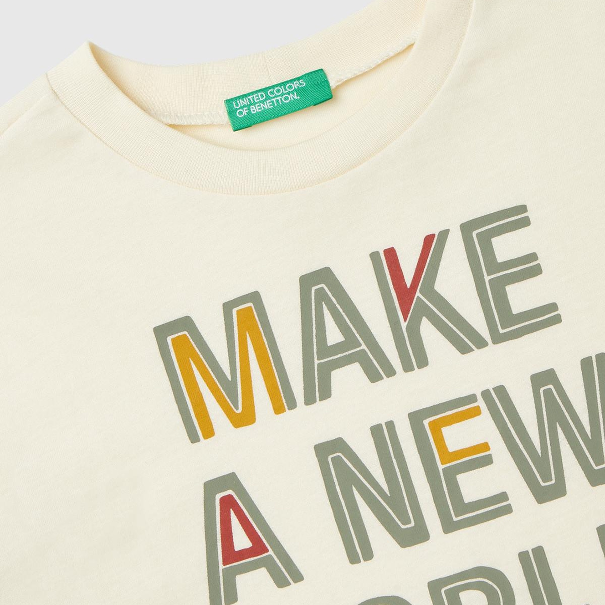 Erkek Çocuk Krem Önü Baskılı Uzun Kollu T-Shirt