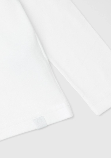  Erkek Çocuk Beyaz Balıkçı Yaka Basic T-Shirt