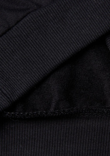  Erkek Çocuk Siyah Önü Logo Baskılı Kanguru Cepli Kapüşonlu Sweatshirt