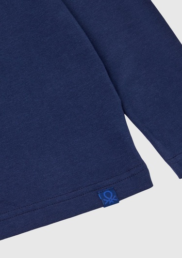  Erkek Çocuk Lacivert Balıkçı Yaka Basic T-Shirt