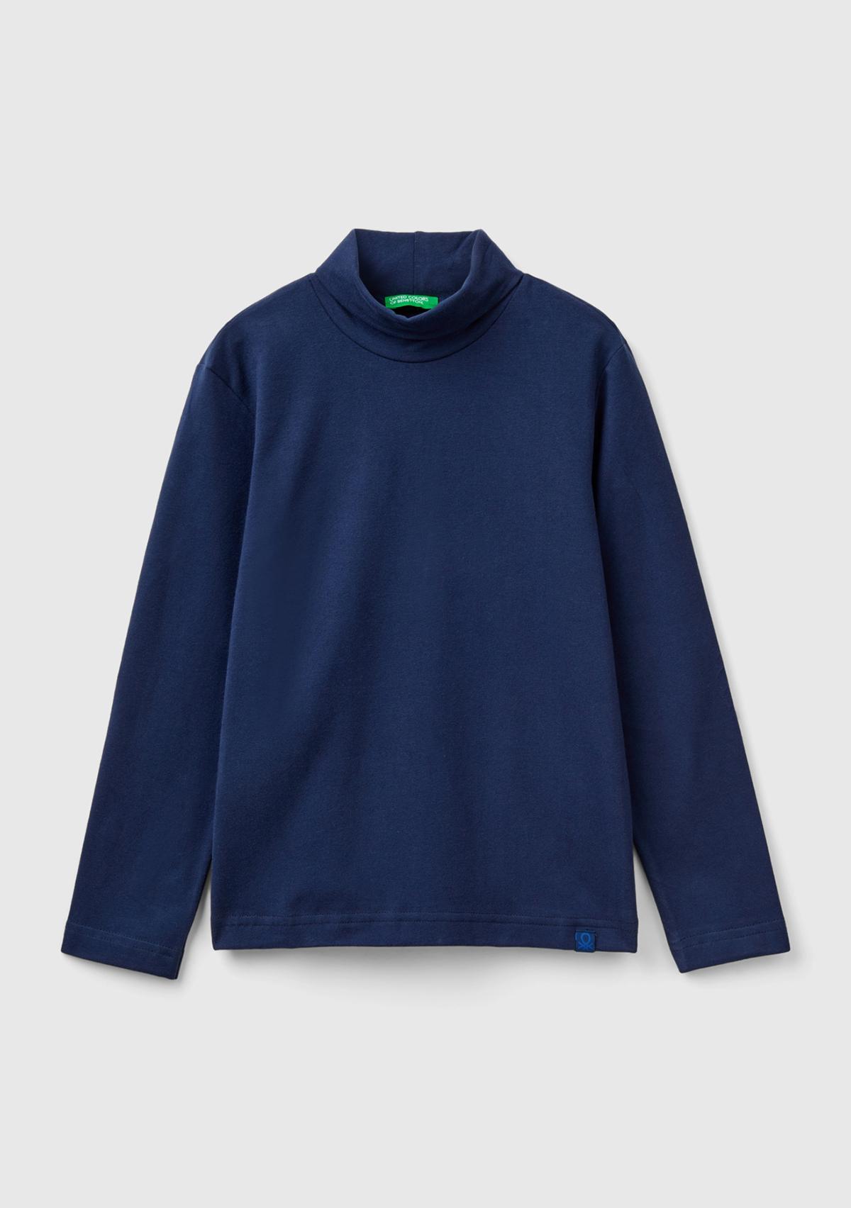  Erkek Çocuk Lacivert Balıkçı Yaka Basic T-Shirt