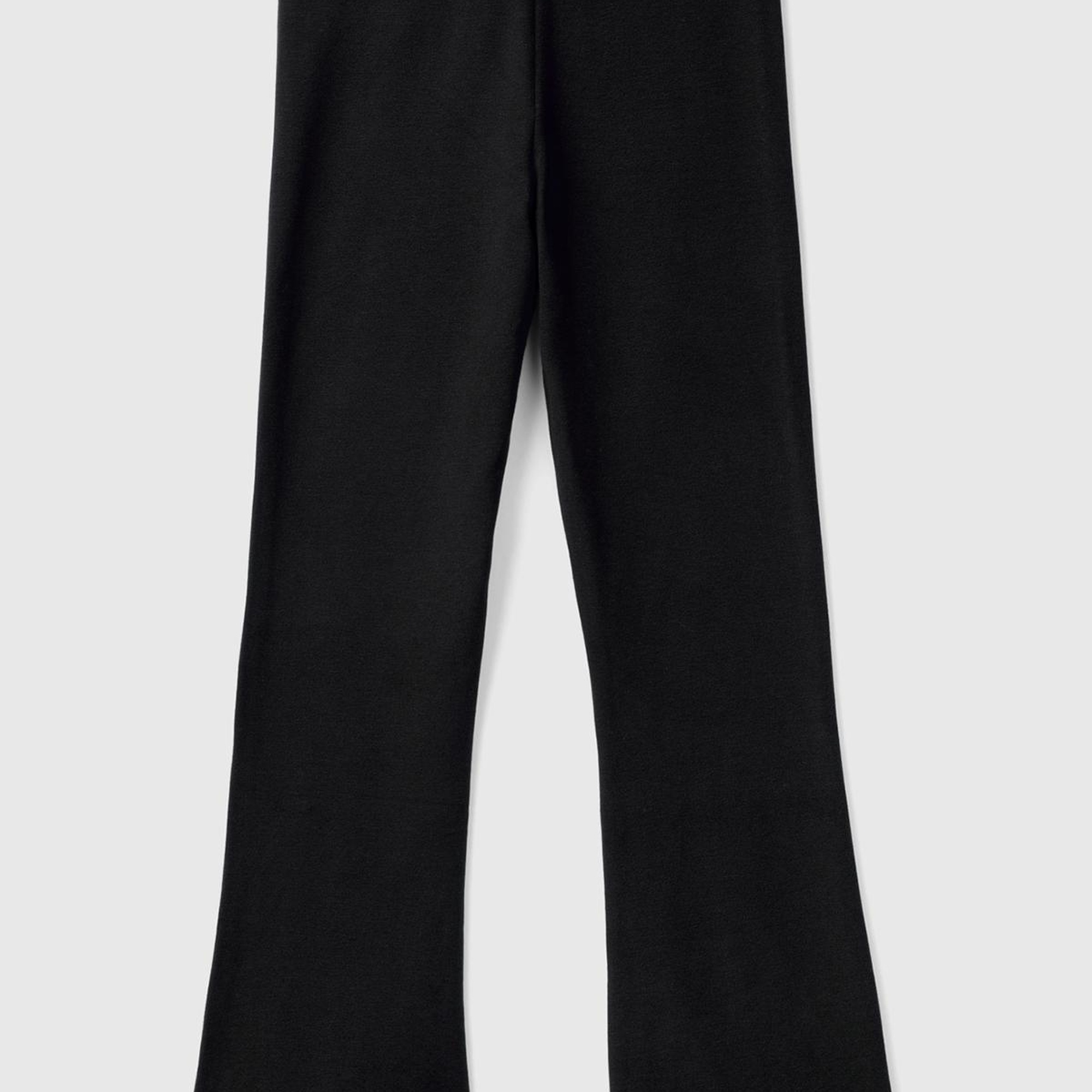 Kız Çocuk Siyah Geniş Paça Logo Detaylı Tayt