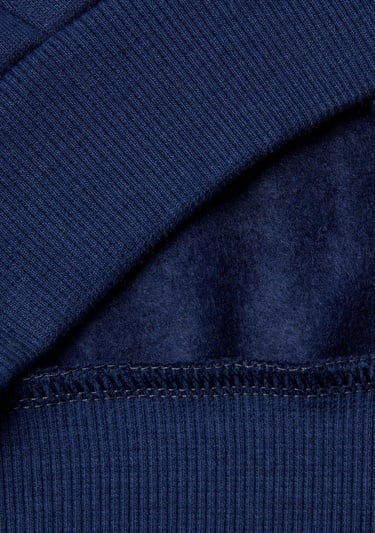  Erkek Çocuk Lacivert Önü Logo Baskılı Kanguru Cepli Kapüşonlu Sweatshirt