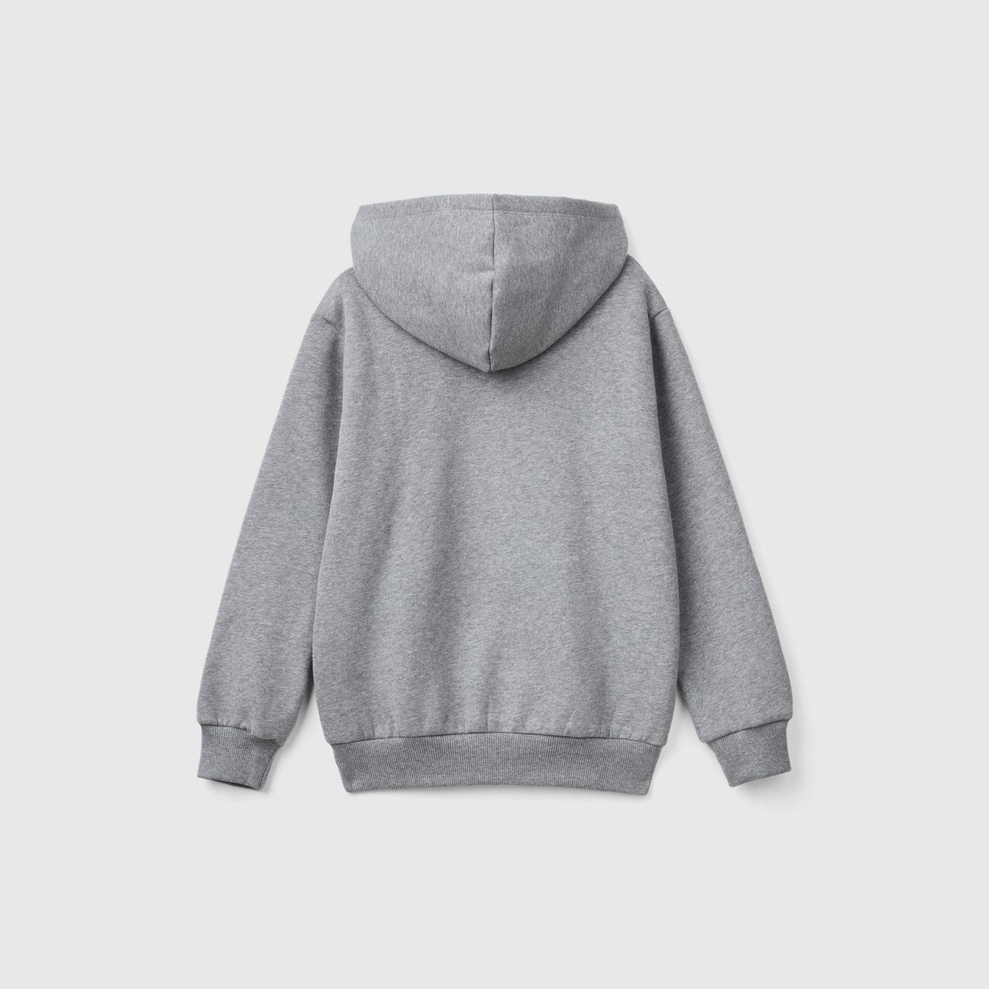 Erkek Çocuk Antrasit Melanj Önü Logo Baskılı Kanguru Cepli Kapüşonlu Sweatshirt