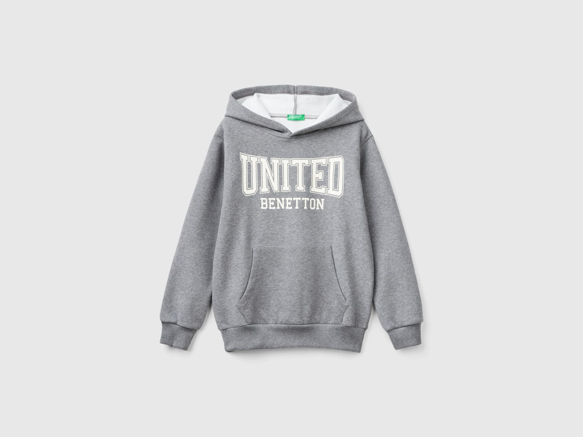  Erkek Çocuk Antrasit Melanj Önü Logo Baskılı Kanguru Cepli Kapüşonlu Sweatshirt