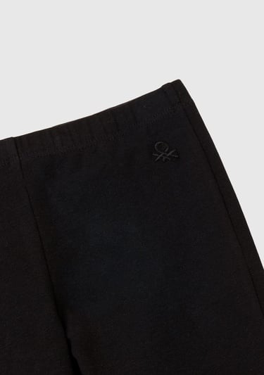  Kız Çocuk Siyah Logo Detaylı Flare Tayt