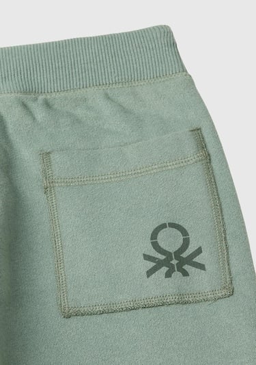  Erkek Çocuk Haki Sağ Arka Cebi Logolu Beli Lastikli Büzgü İpli Eşofman Altı