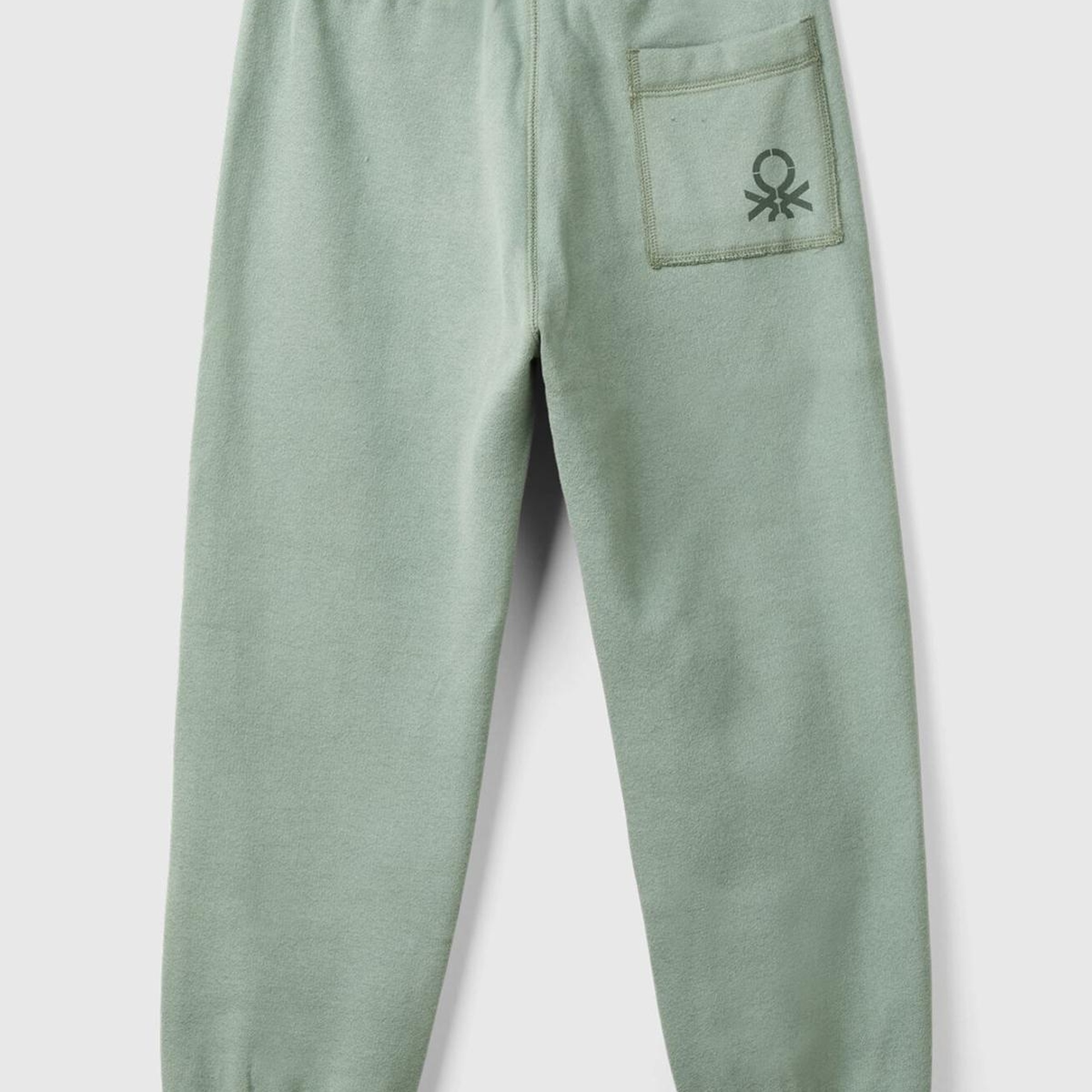 Erkek Çocuk Haki Sağ Arka Cebi Logolu Beli Lastikli Büzgü İpli Eşofman Altı