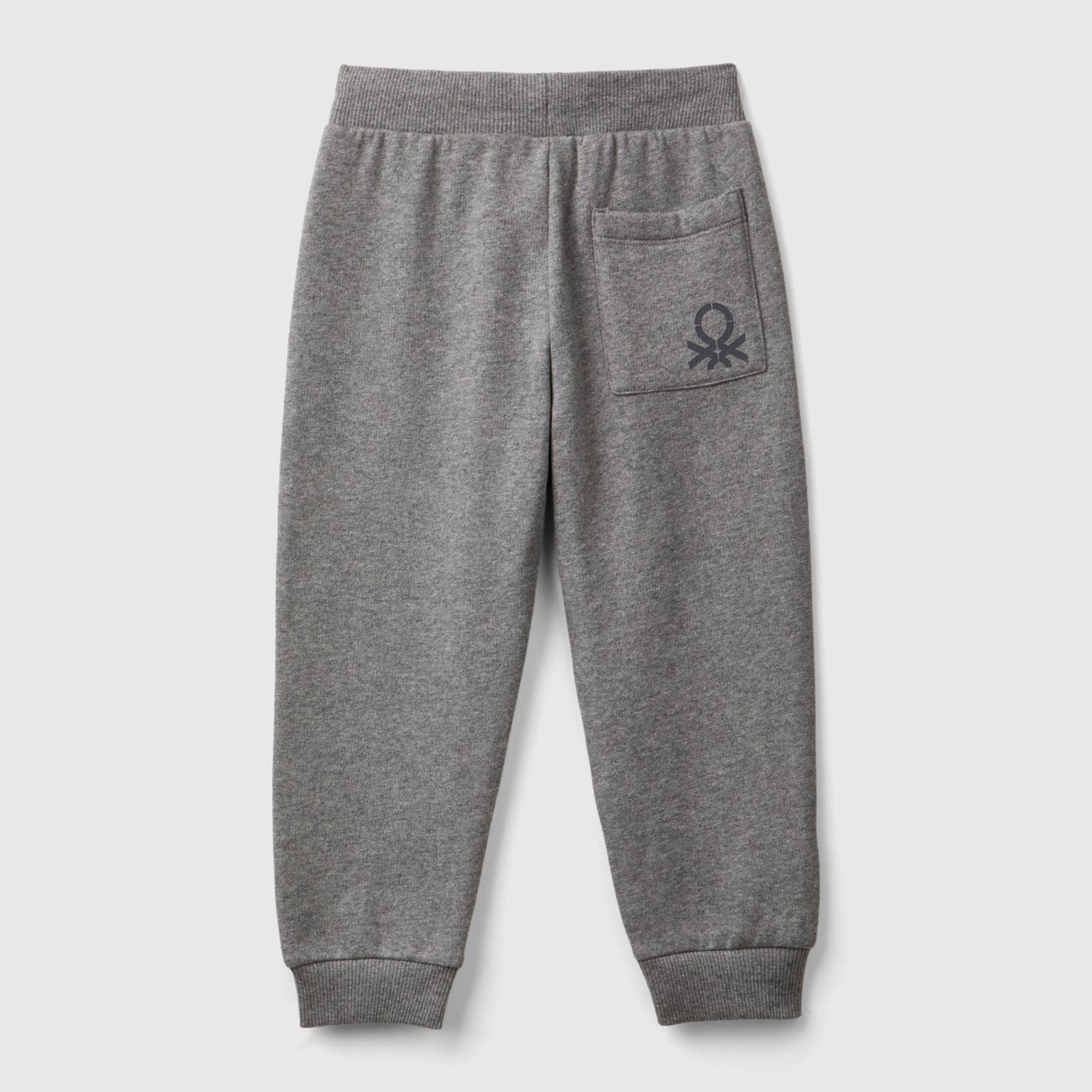 Erkek Çocuk Antrasit Melanj Arka Cebi Logo İşlemeli Beli Lastikli Eşofman Altı