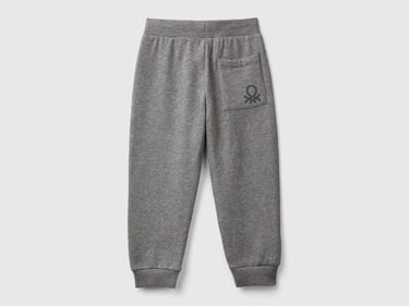  Erkek Çocuk Antrasit Melanj Arka Cebi Logo İşlemeli Beli Lastikli Eşofman Altı