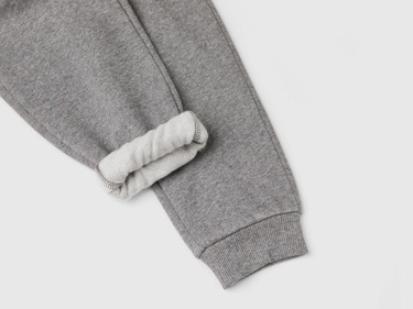  Erkek Çocuk Antrasit Melanj Arka Cebi Logo İşlemeli Beli Lastikli Eşofman Altı