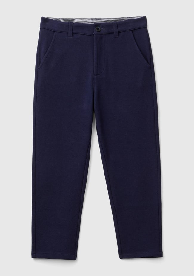  Erkek Çocuk Lacivert Arka Cebi Logo İşlemeli Dört Cepli Eşofman Altı