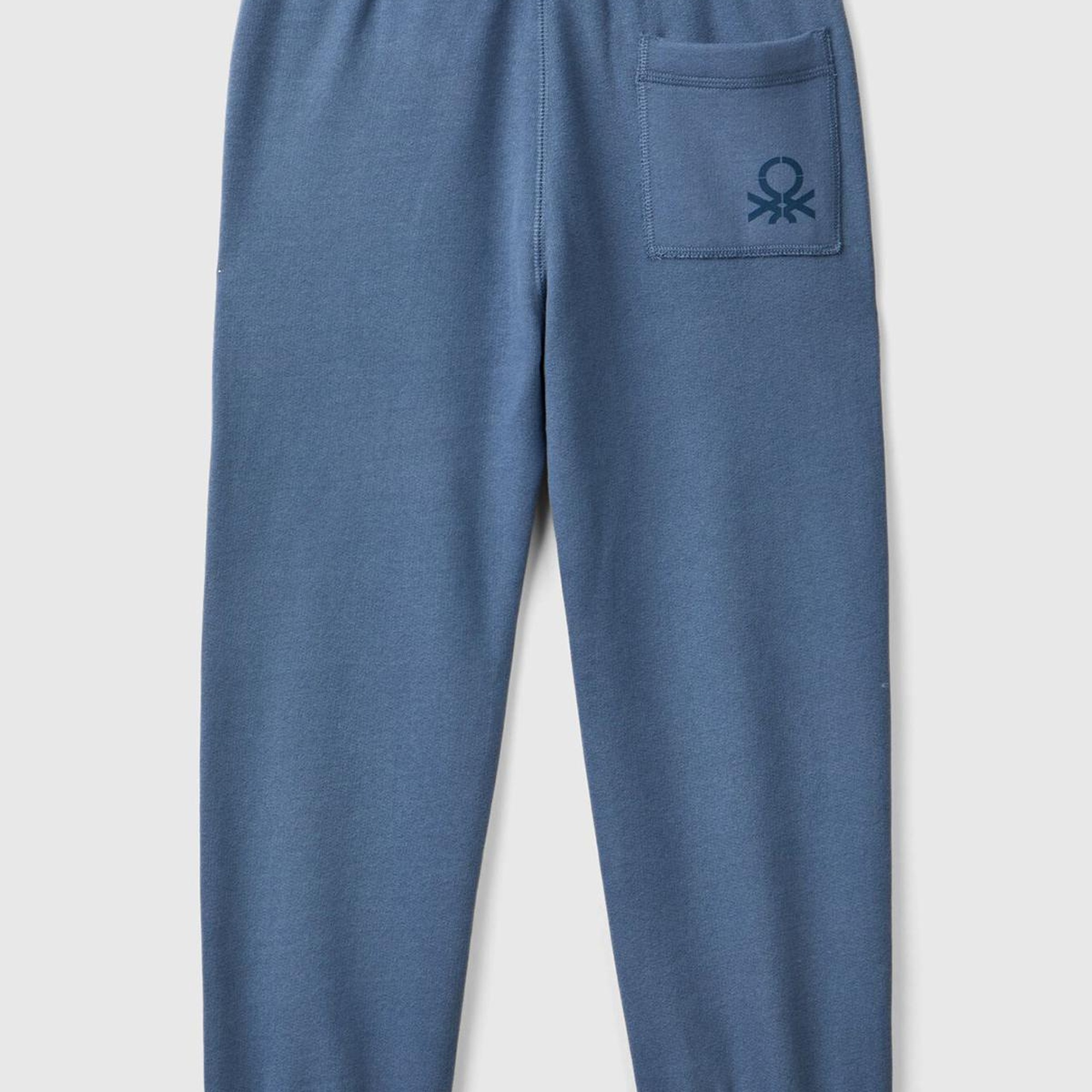 Erkek Çocuk Havacı Mavi Sağ Arka Cebi Logolu Beli Lastikli Büzgü İpli Eşofman Altı