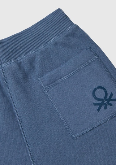  Erkek Çocuk Havacı Mavi Sağ Arka Cebi Logolu Beli Lastikli Büzgü İpli Eşofman Altı