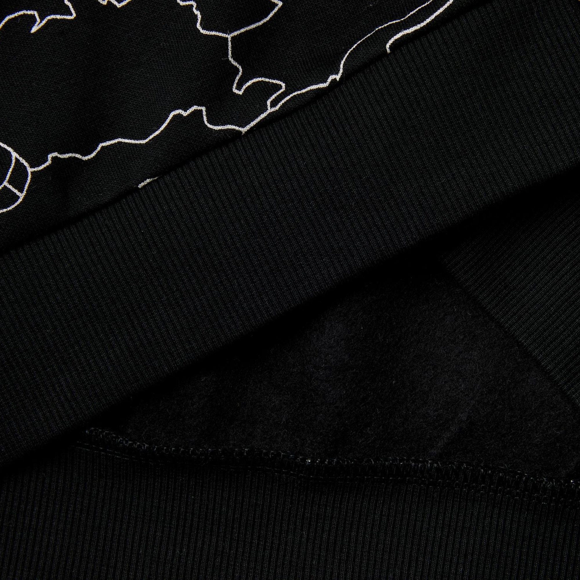 Erkek Çocuk Siyah Tamamı Desenli Önü Üç Boyutlu Grafikli Bisiklet Yaka Sweatshirt