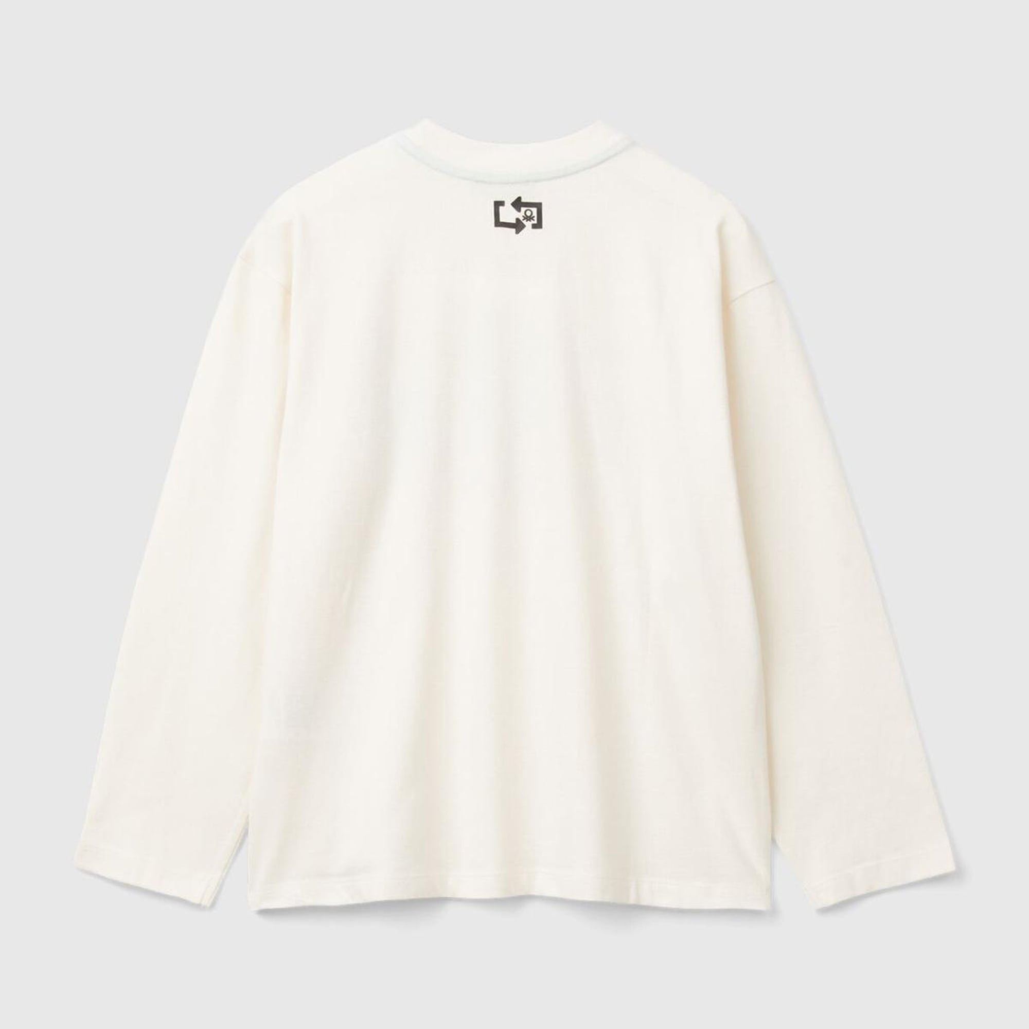 Erkek Çocuk Ekru 3 Boyutlu Efektli Çok Renkli Baskılı Uzun Kollu T-Shirt