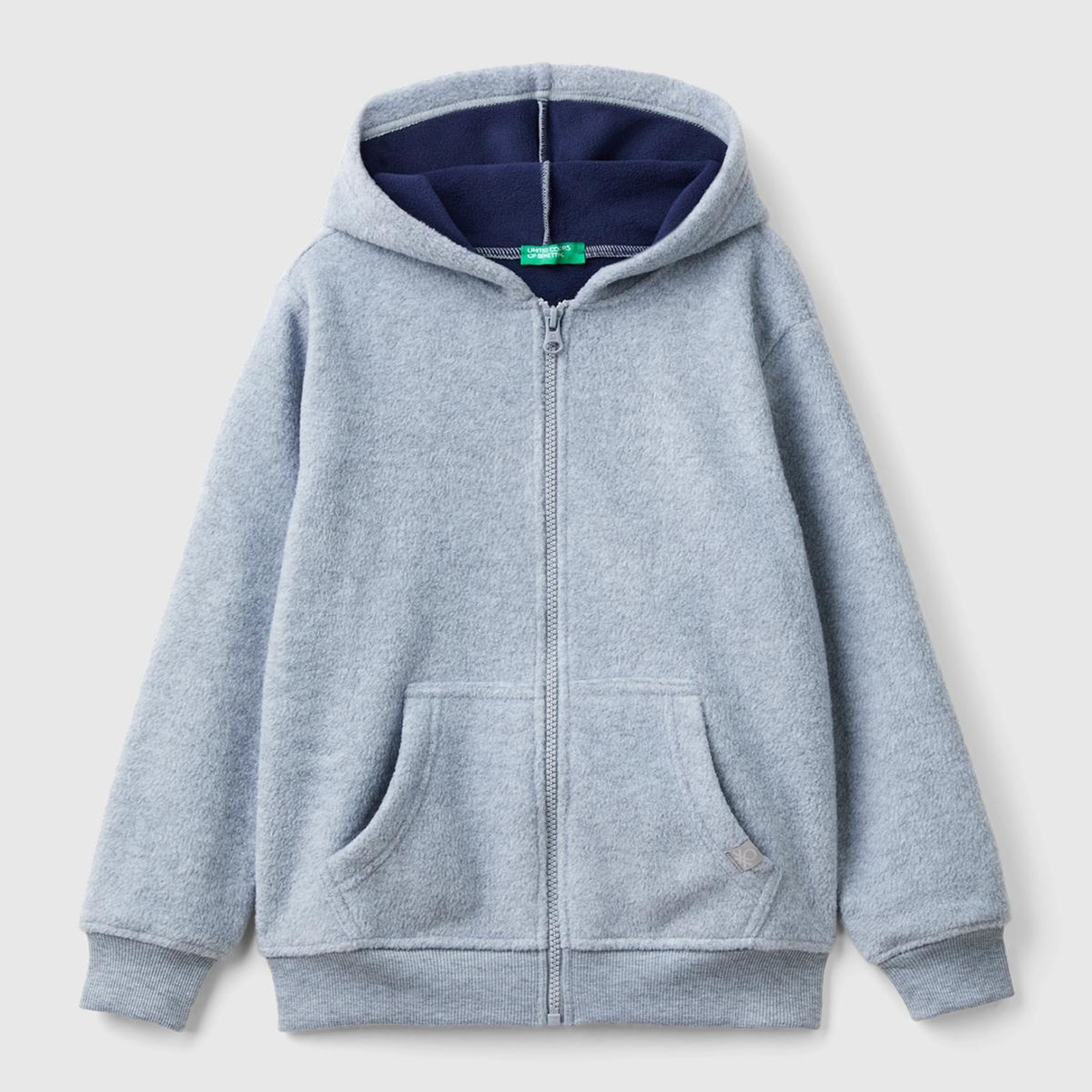 Erkek Çocuk Gri Melanj Etiket Detaylı Sweatshirt