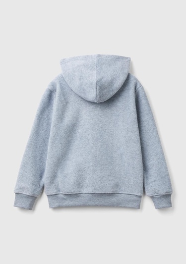  Erkek Çocuk Gri Melanj Etiket Detaylı Sweatshirt