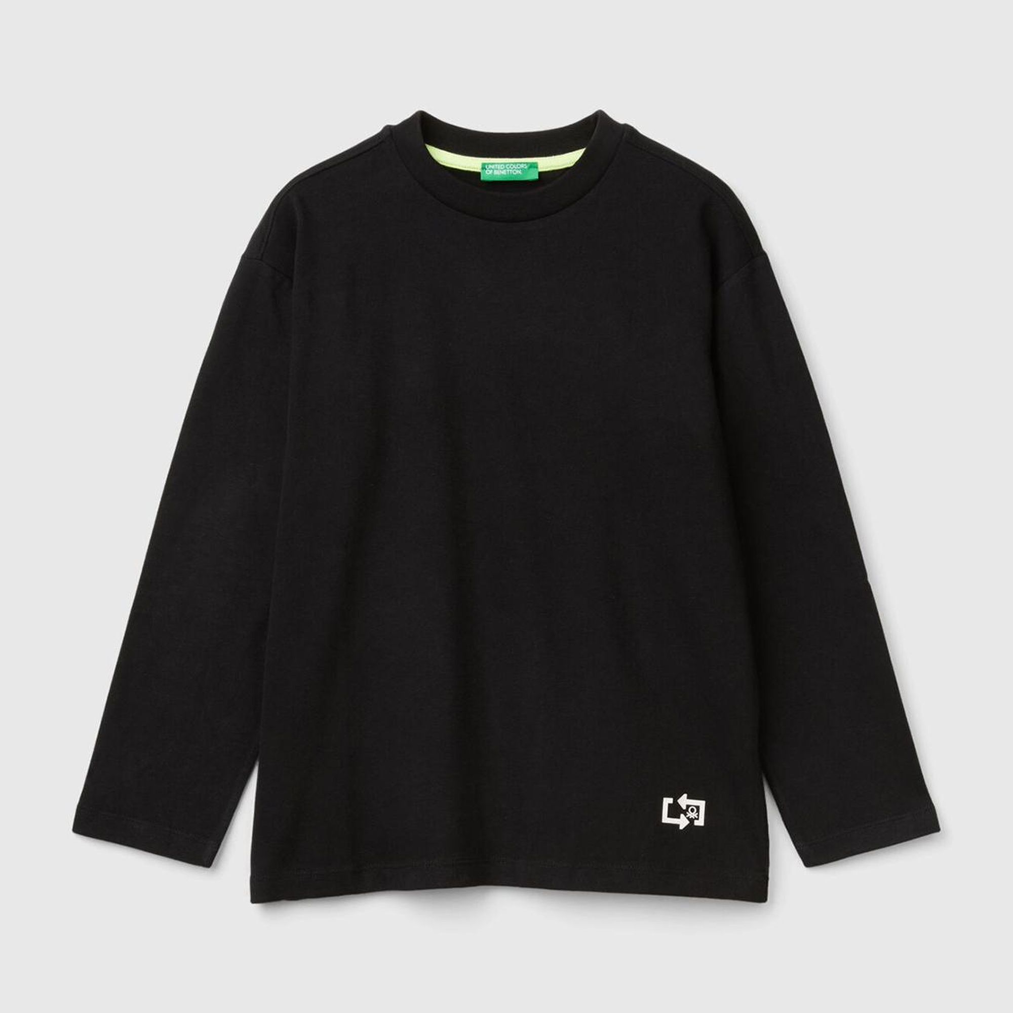 Erkek Çocuk Siyah 3 Boyutlu Efektli Çok Renkli Baskılı Uzun Kollu T-Shirt