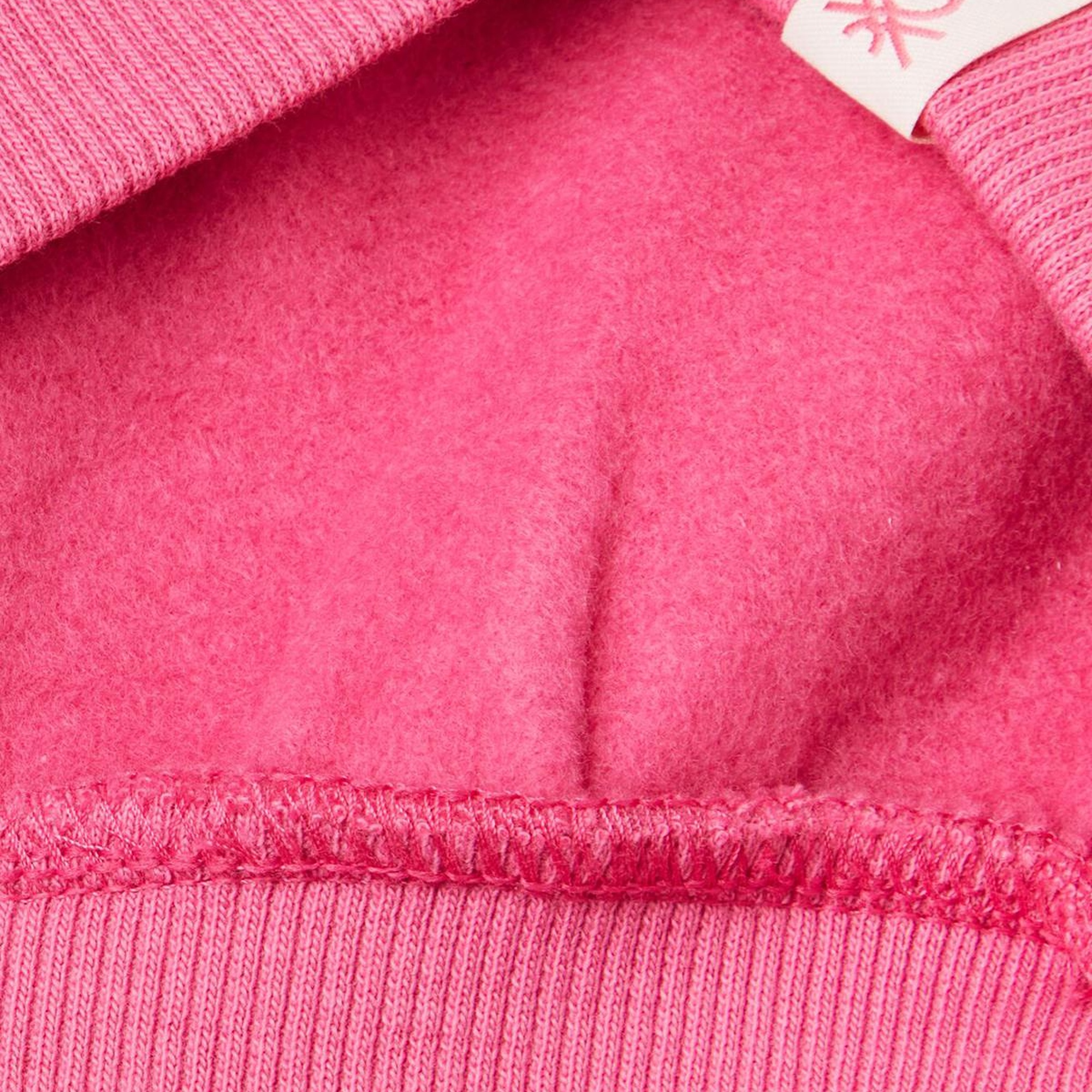 Kız Çocuk Pembe Etek Ucu Logo Etiketli Önü Baskılı Düşük Omuz Sweatshirt