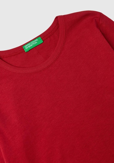  Kız Çocuk Kırmızı Basic T-Shirt