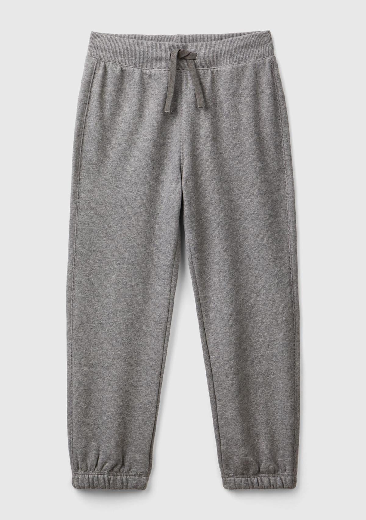  Erkek Çocuk Antrasit Melanj Sağ Arka Cebi Logolu Beli Lastikli Büzgü İpli Eşofman Altı