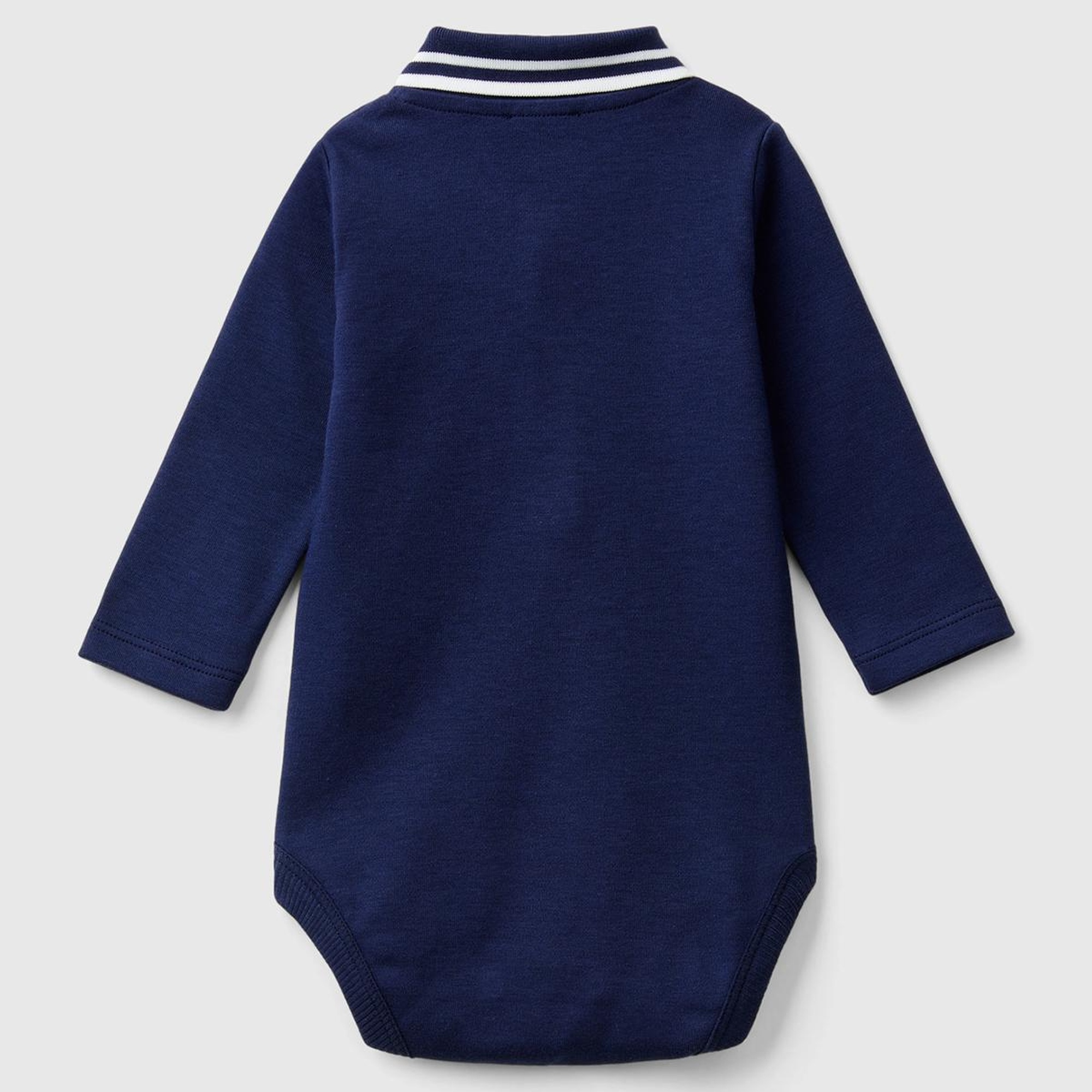 Bebek Lacivert Polo Yaka Çıtçıtlı Body