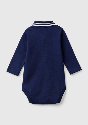  Bebek Lacivert Polo Yaka Çıtçıtlı Body