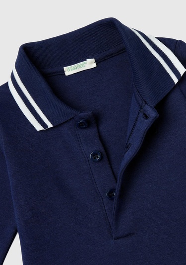  Bebek Lacivert Polo Yaka Çıtçıtlı Body