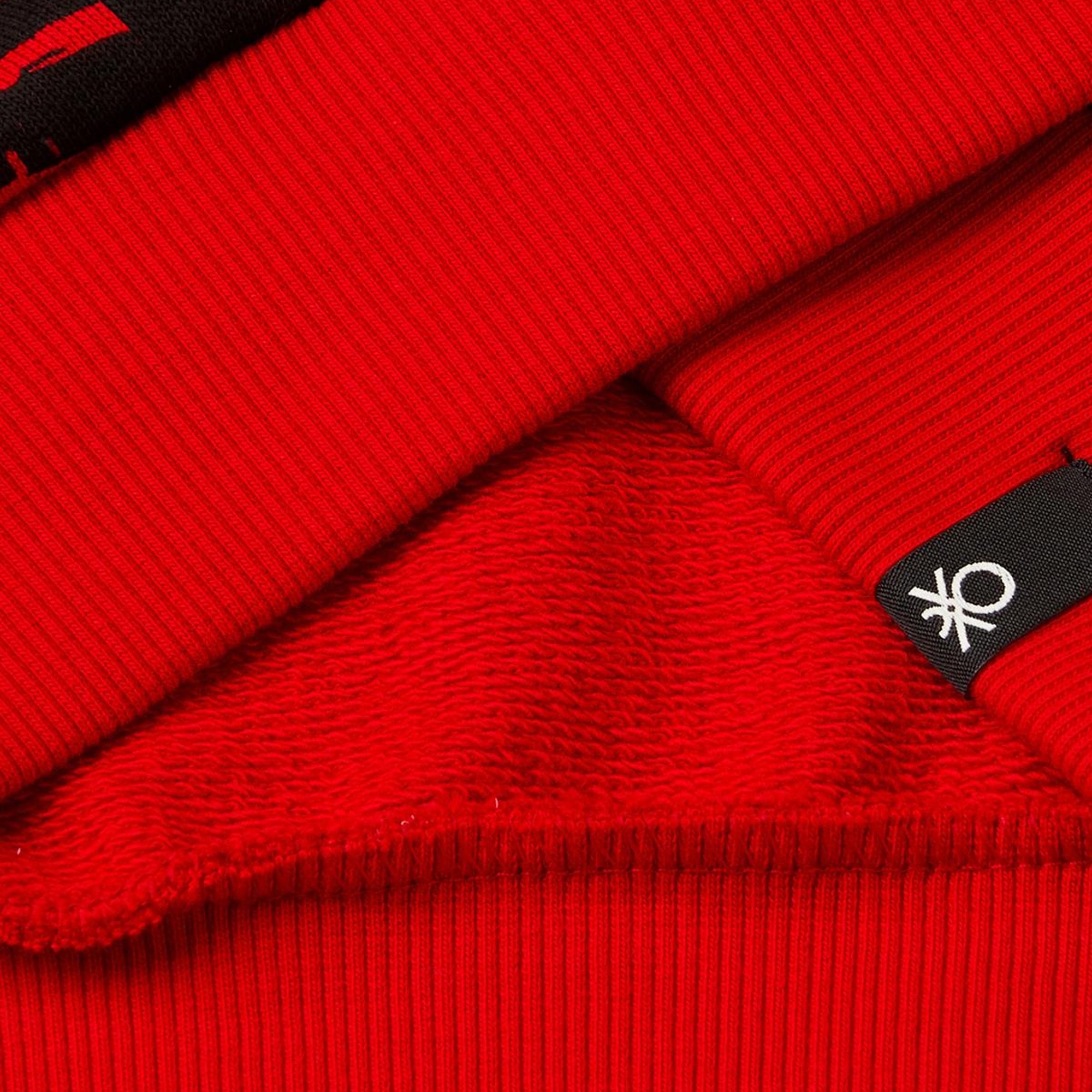 Erkek Çocuk Kırmızı Etek Ucu Logolu Spiderman Baskılı Kapüşonlu Sweatshirt