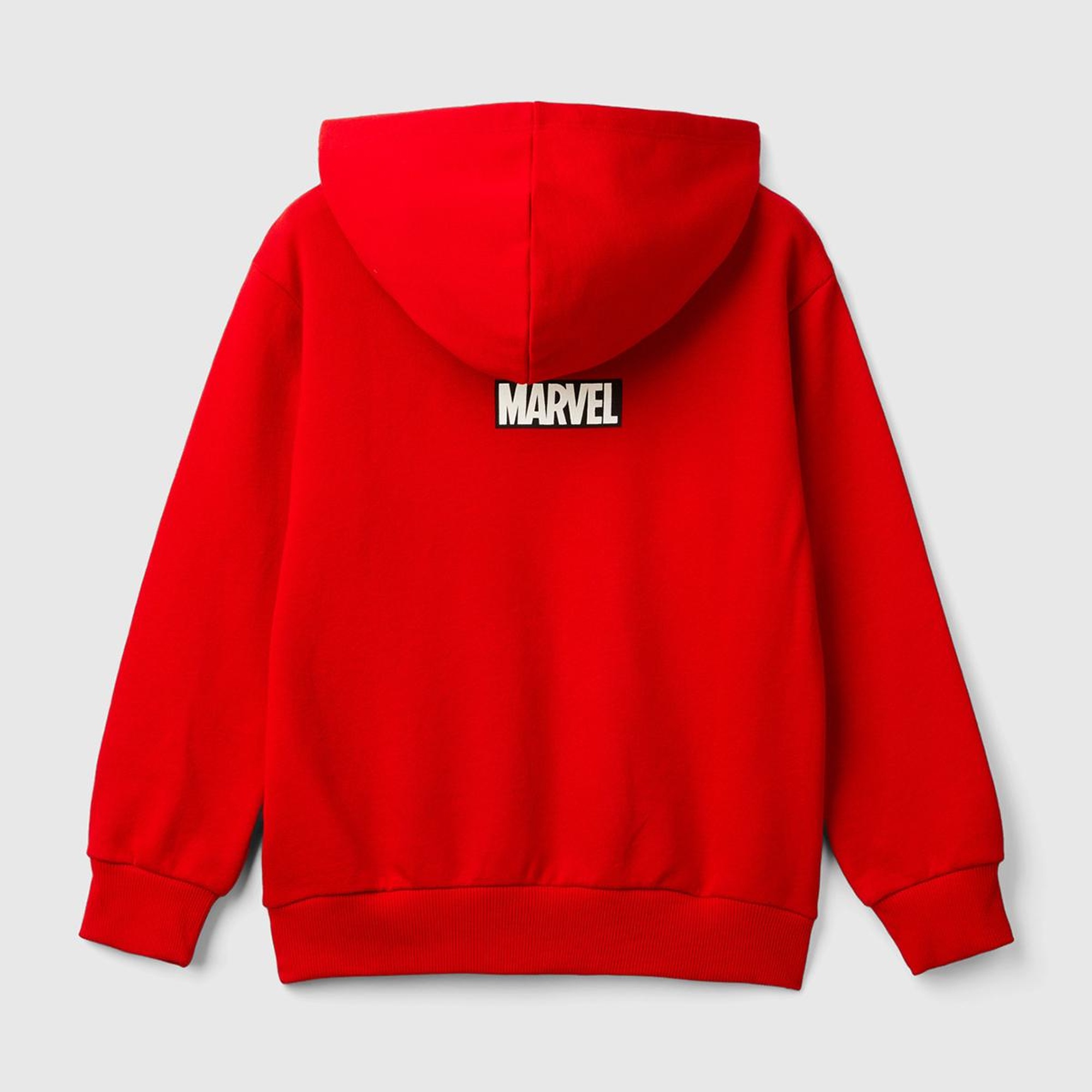 Erkek Çocuk Kırmızı Etek Ucu Logolu Spiderman Baskılı Kapüşonlu Sweatshirt