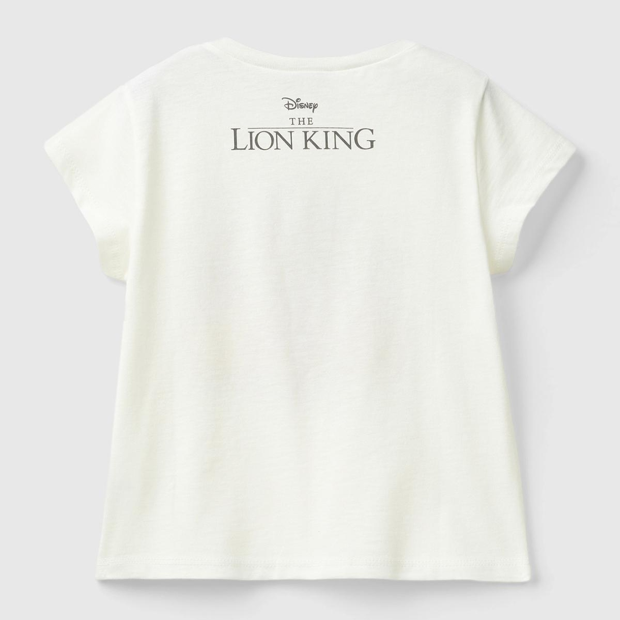 Kız Çocuk Ekru Kol Ucu Logo Etiketli Lion King Baskılı Normal Kesim T-Shirt
