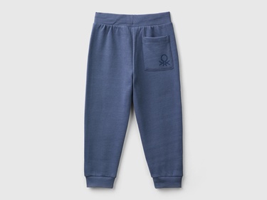  Erkek Çocuk Havacı Mavi Arka Cebi Logo İşlemeli Beli Lastikli Eşofman Altı