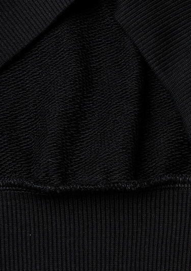  Kız Çocuk Siyah Önü Pullu Baskı Detaylı Bisiklet Yaka Sweatshirt