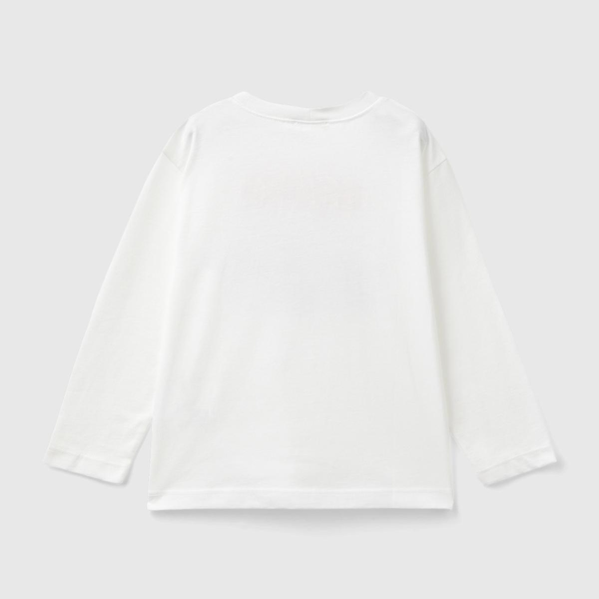 Erkek Çocuk Beyaz Önü Araç Baskılı Bisiklet Yaka Uzun Kollu T-Shirt