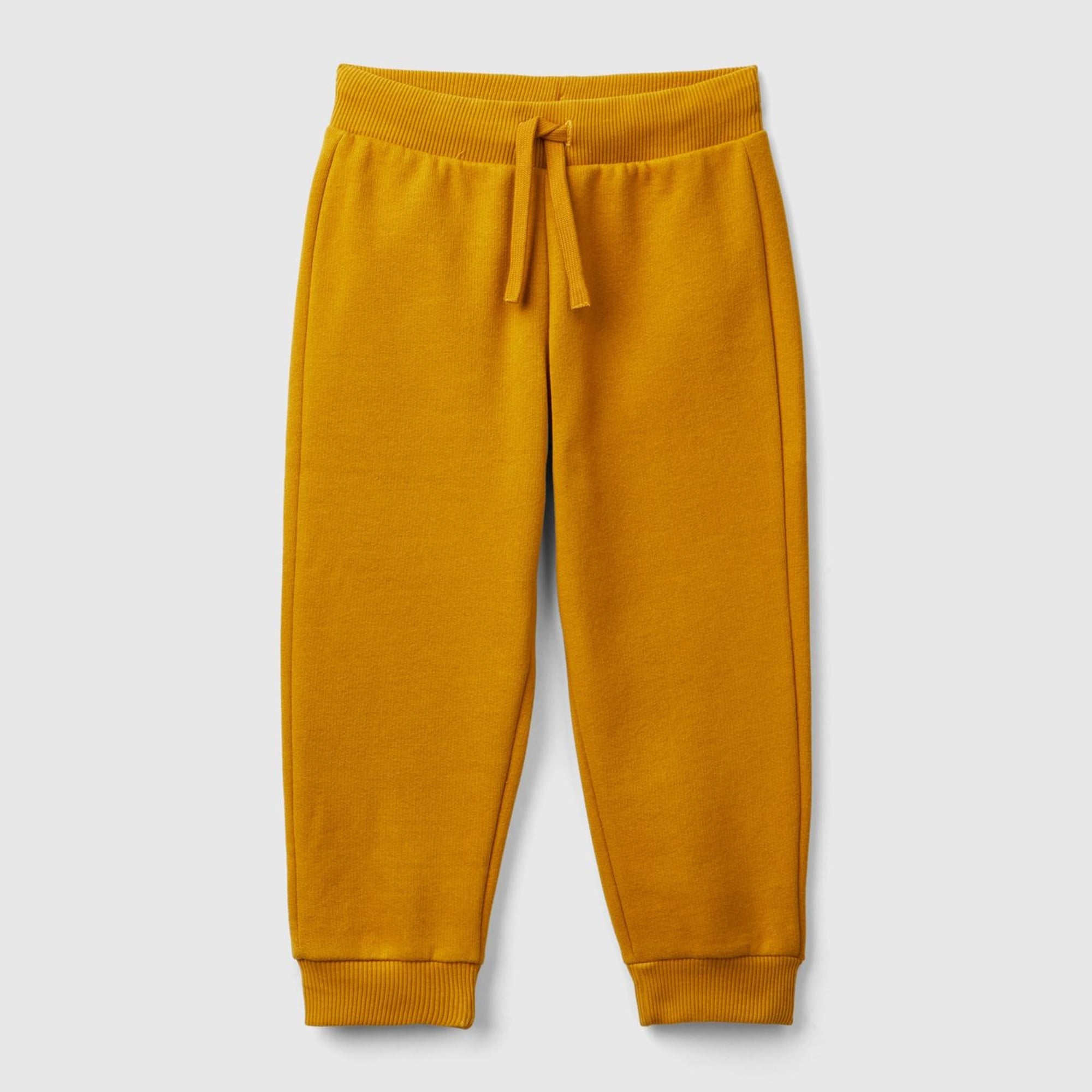 Erkek Çocuk Hardal Sarı Arka Cebi Logo İşlemeli Beli Lastikli Eşofman Altı